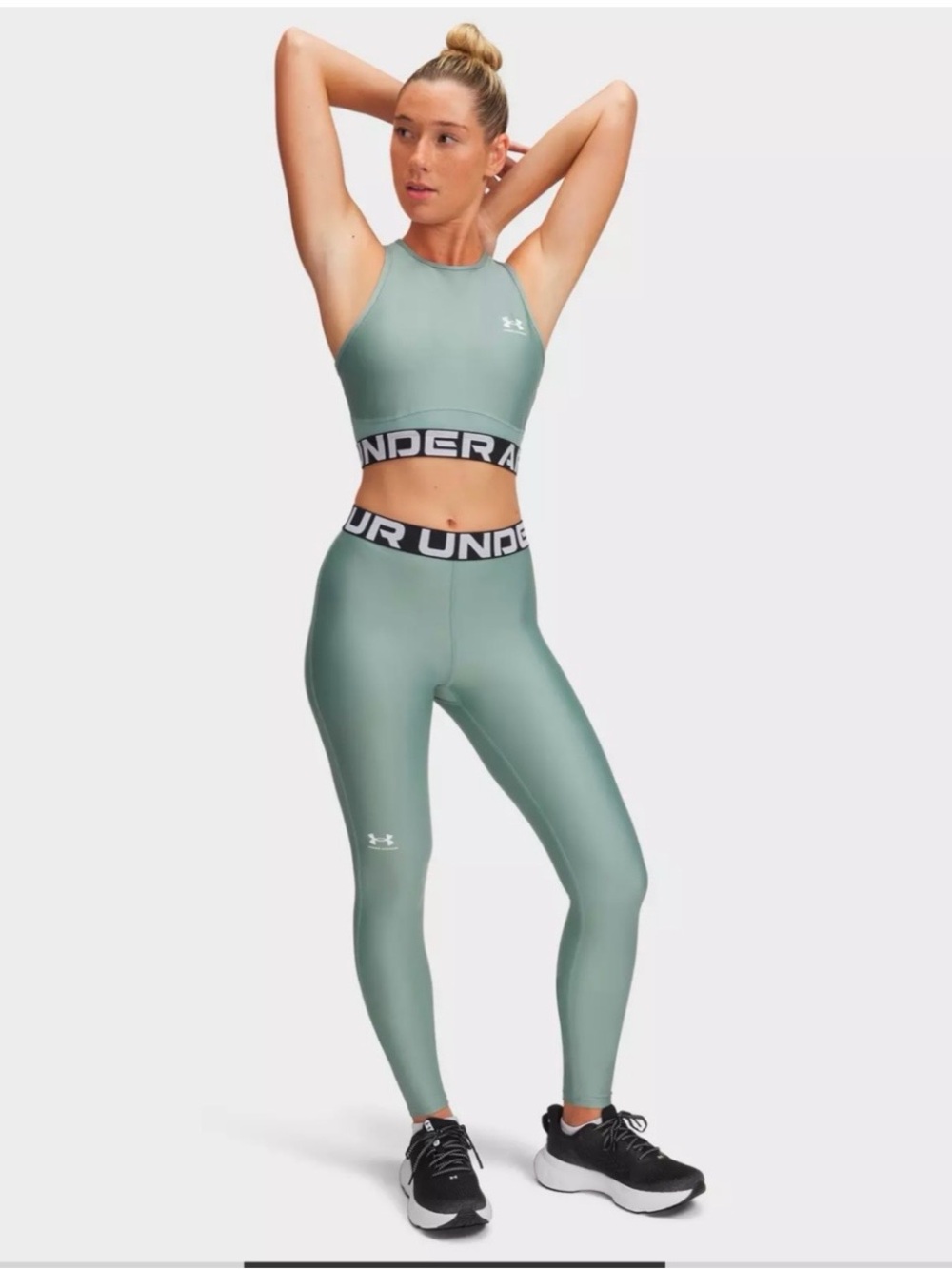 Under Armour Women's  HEATGEAR Cropped Top & High-Waist Leggings Set